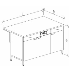Стол-тумба большой с дверками с ящиками и розетками 1500/900 СТЛк-М с/я.р.