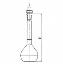 Колба 2а-500-2 с одной меткой и пластмассовой пробкой