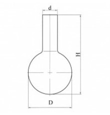 Колба круглодонная с цилиндрической горловиной К-2-50-22, ТС