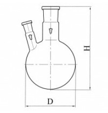 Колба круглодонная с двумя горловинами КГУ-2-1-250-29/32-19/26