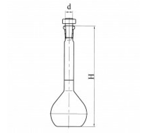 Колба 2а-2000-2 с одной меткой и пластмассовой пробкой